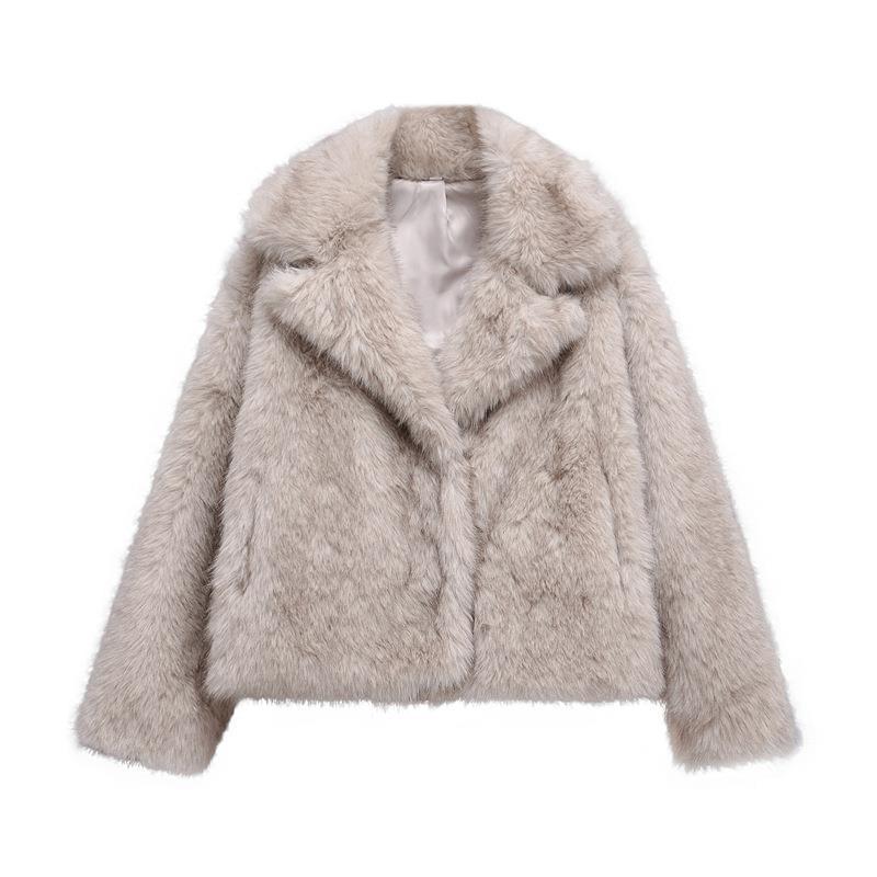 Damen modischer Fellblazer Drune