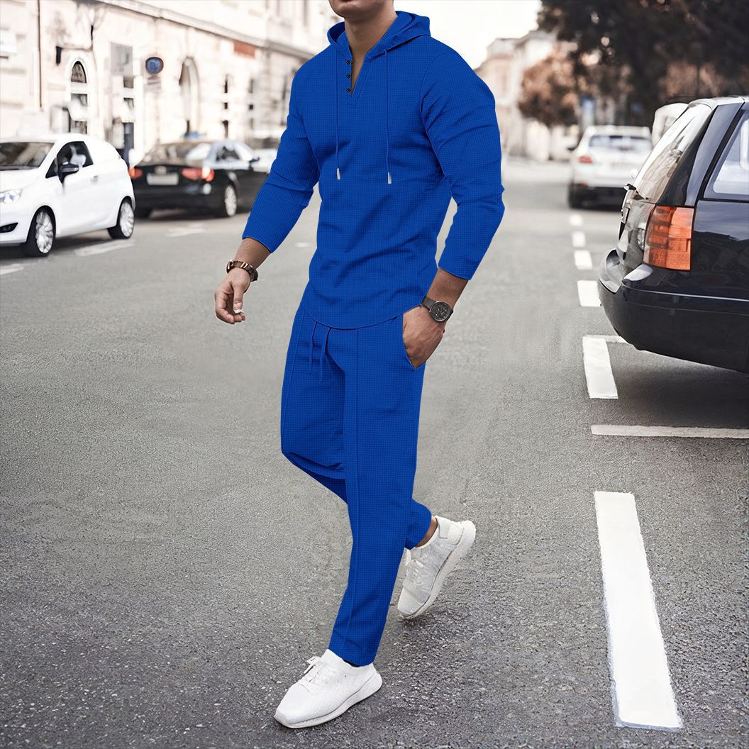 Herren sportliches Hoodie und Jogginghose Set mit atmungsaktiver Struktur Drune