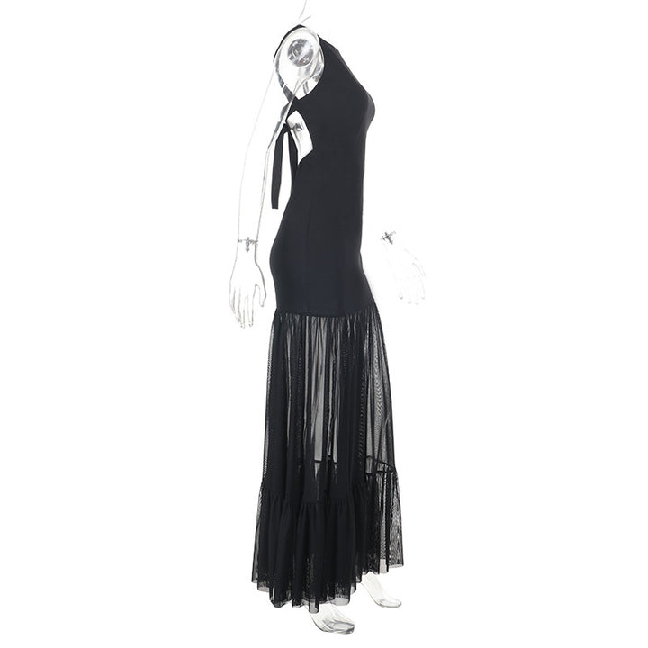 Damen Maxikleid mit transparentem unteren Saum Drune