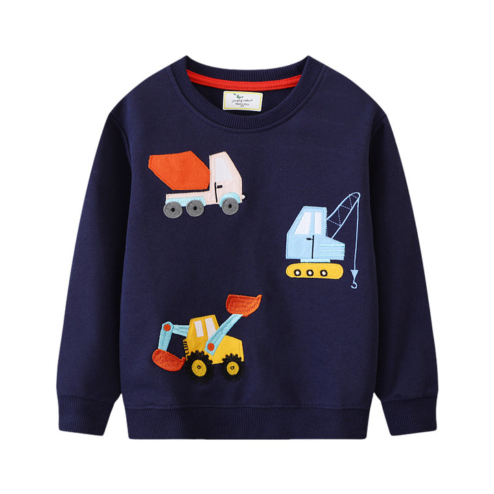 Jungen Sweatshirt mit kreativem Baustellenfahrzeug-Design Drune
