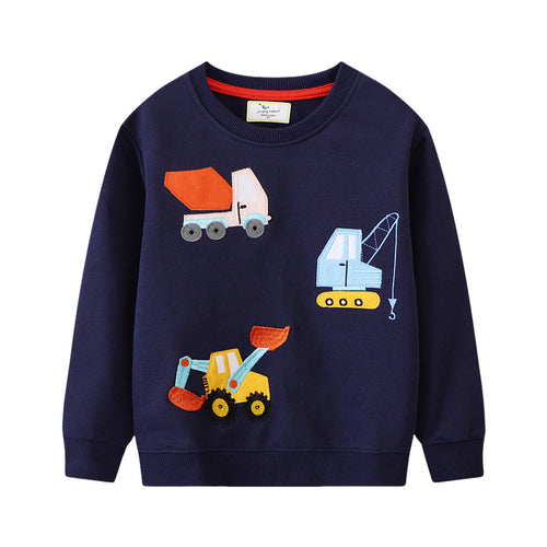 Jungen Sweatshirt mit kreativem Baustellenfahrzeug-Design Drune