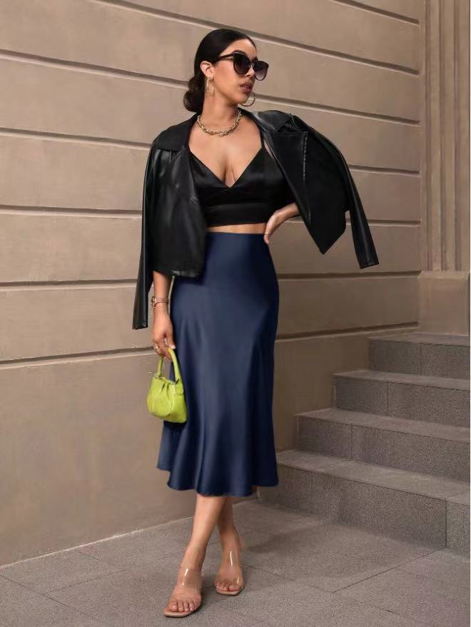 Damen Midi-Rock mit fließender Silhouette Drune