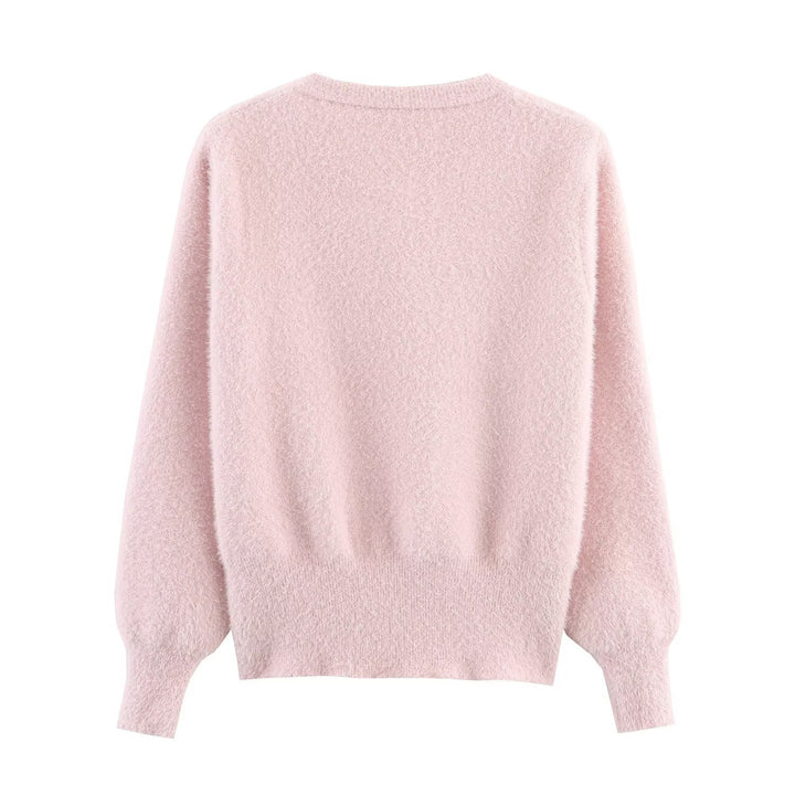 Damen Kuschelige Strickjacke mit stilvollen Blumendetails Drune