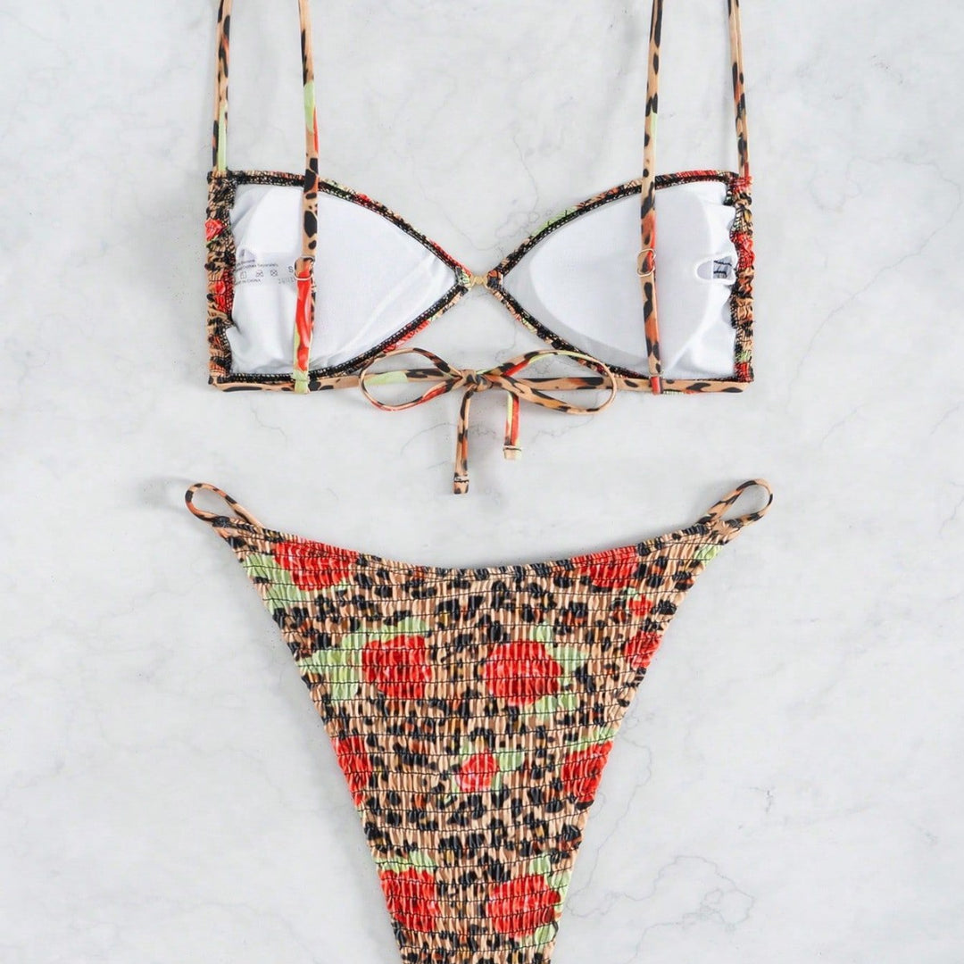 Damen verführerischer Triangel-Bikini mit strukturierter Oberfläche Drune