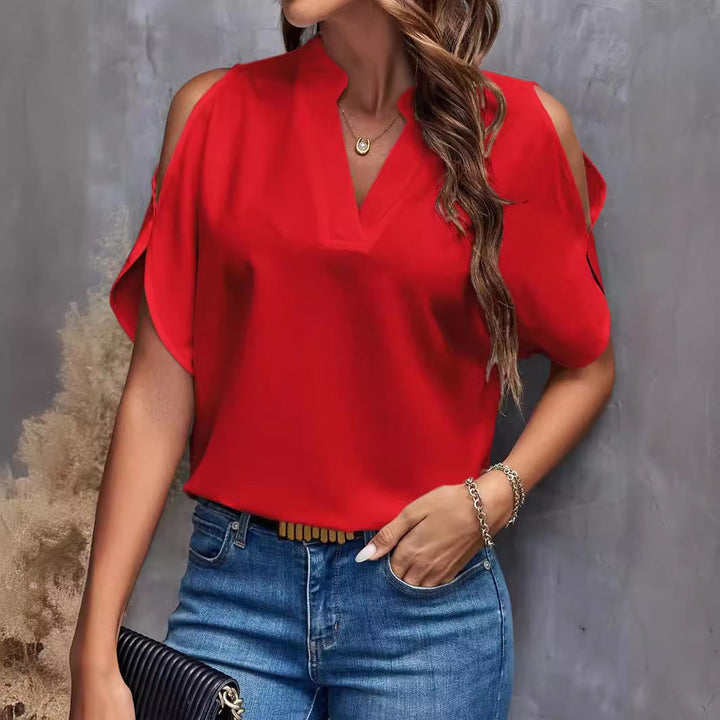 Damen Bluse mit offenen Schultern und stylishen Details Drune