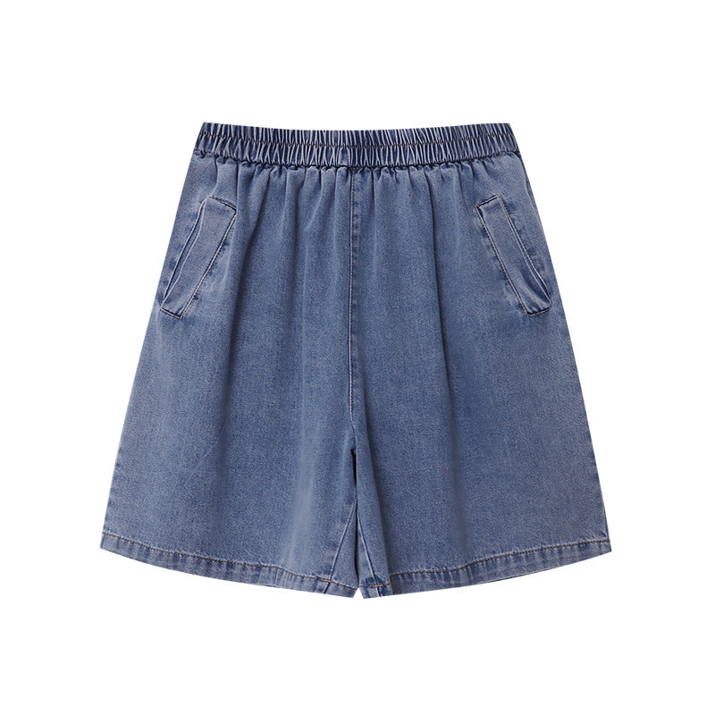 Damen lässige Denim-Shorts mit elastischem Bund und praktischen Taschen Drune