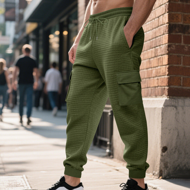 Herren nan gesteppte Thermo-Loungehose mit Funktionstaschen, Tunnelzug und elastischem Bündchen Drune