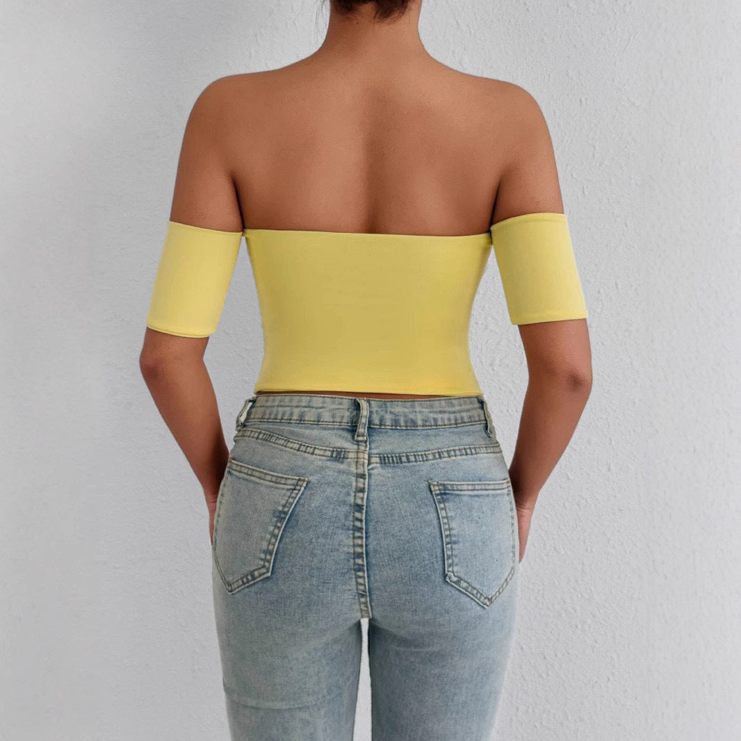 Damen Off-Shoulder Top mit figurformendem Schnitt Drune
