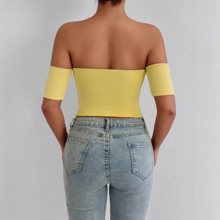 Damen Off-Shoulder Top mit figurformendem Schnitt Drune
