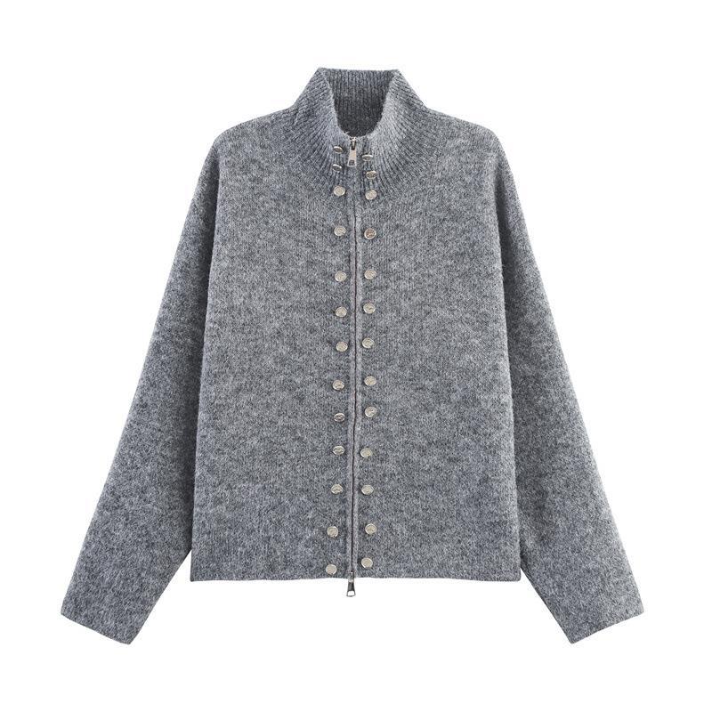 Damen Strickjacke mit hochwertiger Knopfdetail und modernen Akzenten Drune