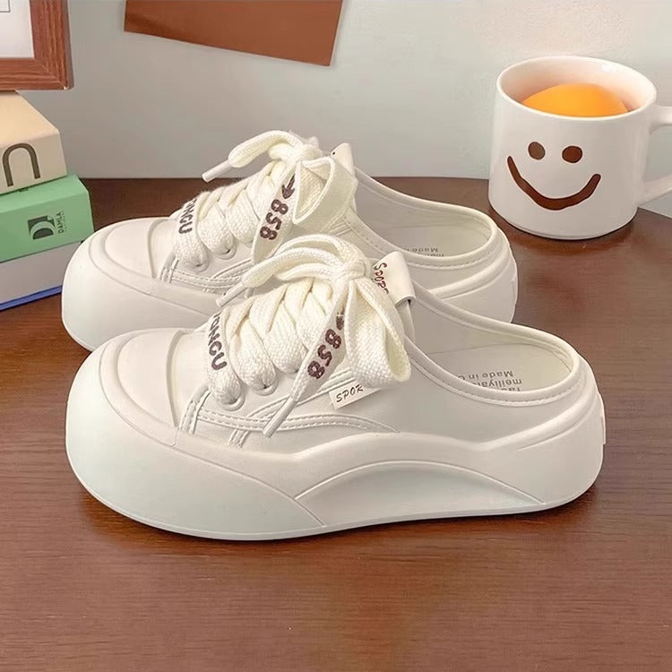Damen Sportliche Plateausneaker mit elastischen Schnürsenkeln und luftigem Obermaterial Drune