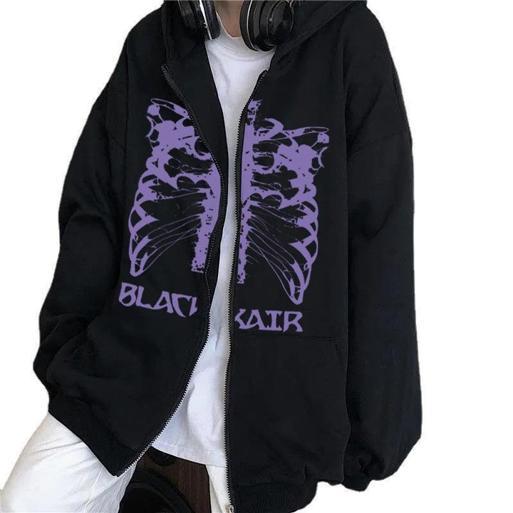 Damen Kapuzenjacke mit innovativem Skelett-Design Drune