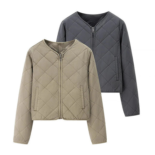 Damen gesteppte Übergangsjacke mit praktischen Taschen und elegantem Stehkragen Drune