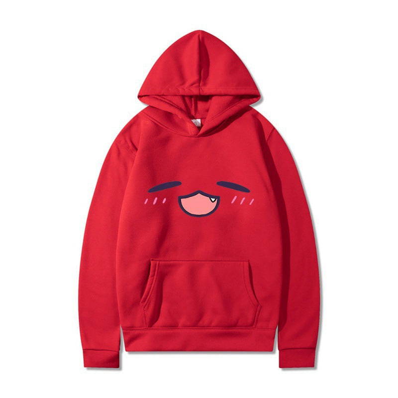 Damen Kapuzenpullover mit fröhlichem Cartoon-Gesicht und bequemer Passform Drune