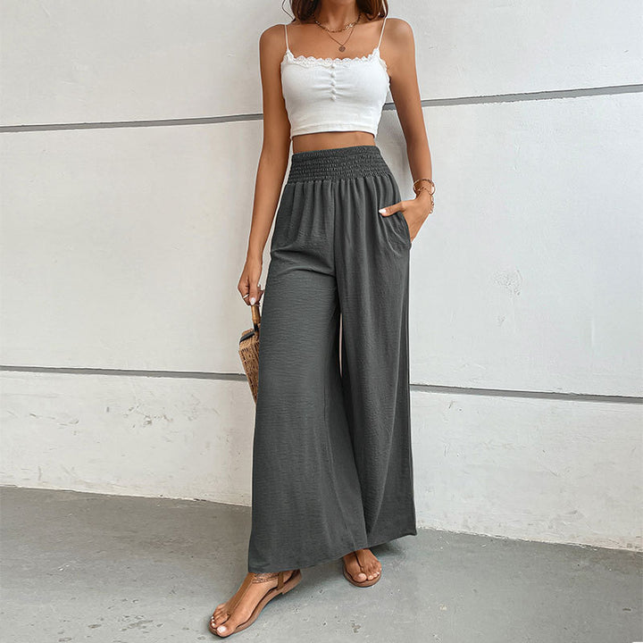 Damen Weit geschnittene Sommerhose mit elastischem Bund Drune