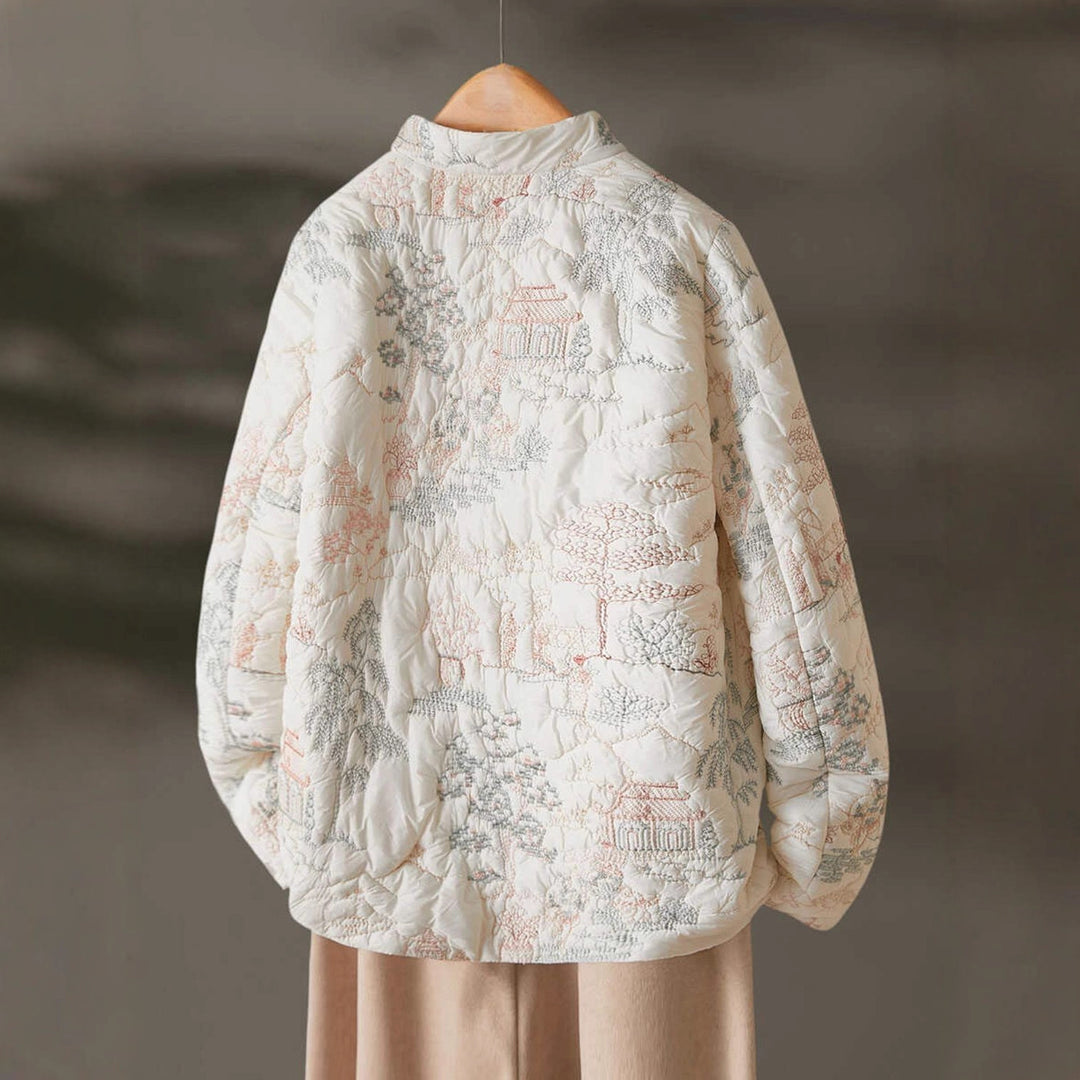 Damen Leichte gesteppte Jacke mit eleganten Stickereien Drune