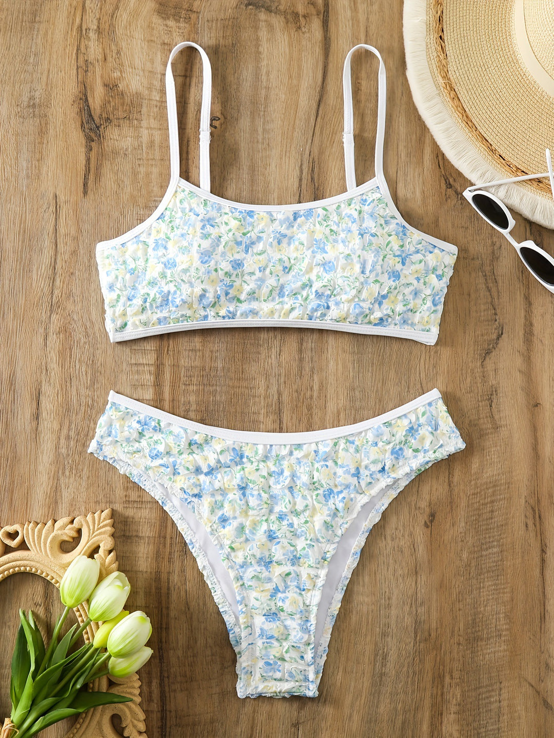 Damen Bikini-Set mit elegantem Blumendesign Drune
