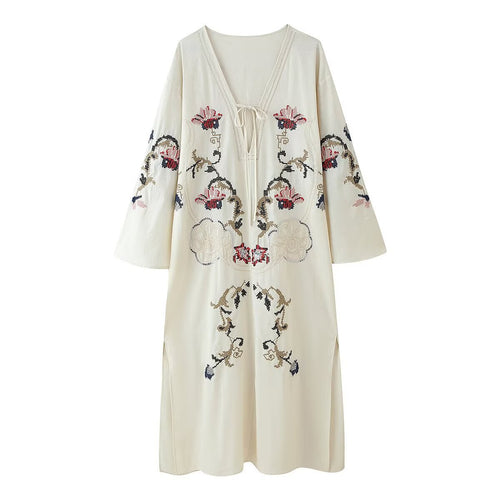 Femme besticktes Kaftankleid Drune
