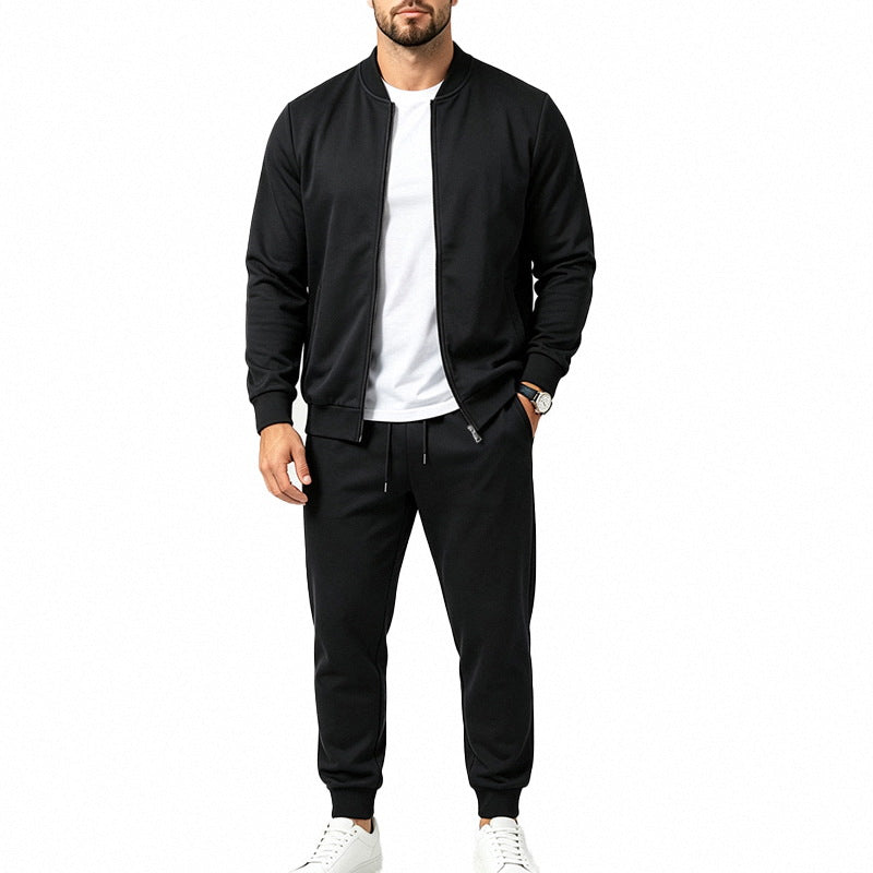 Herren nan sportives zweiteiliges Jogginganzug-Set mit Bomberjacke und konisch zulaufender Jogginghose Drune