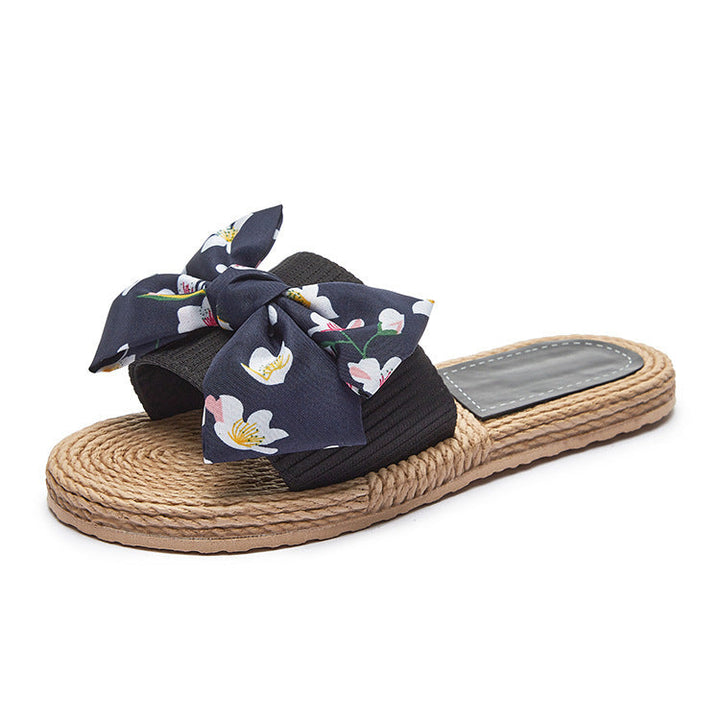 Damen Riemchen-Sandalen mit dekorativen Schleifen und rutschfester Sohle Drune
