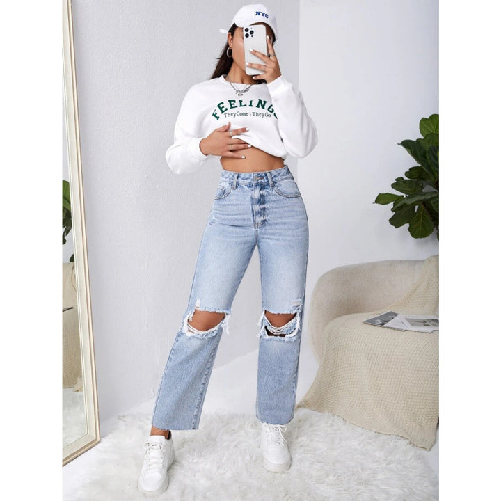 Damen Mom-Jeans im Vintage-Look mit Destroyed-Effekten Drune