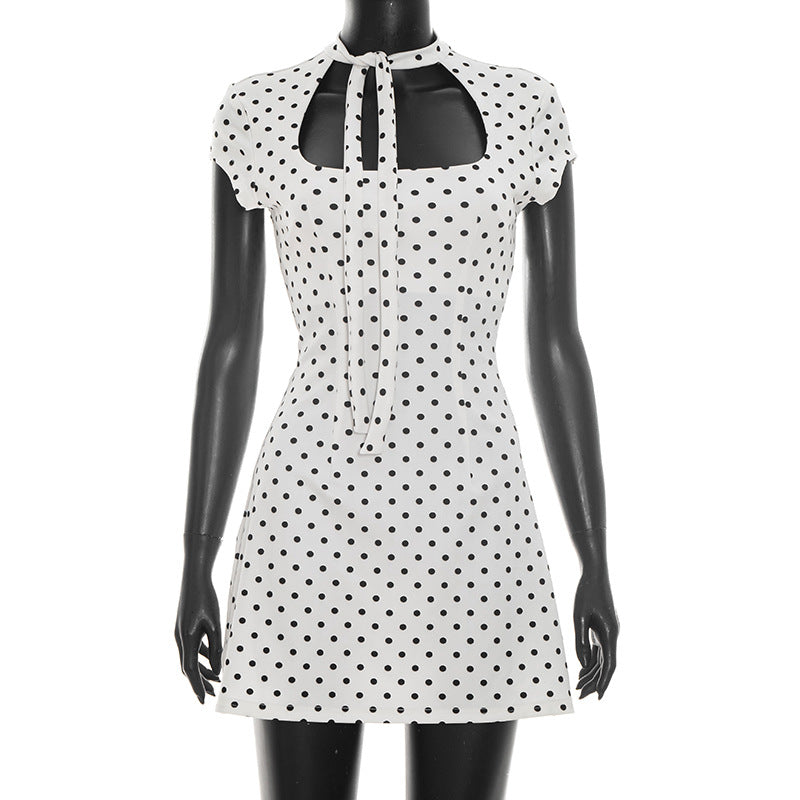 Damen Minikleid mit modischem Schlüssel-Ausschnitt und festem Oberteil Drune