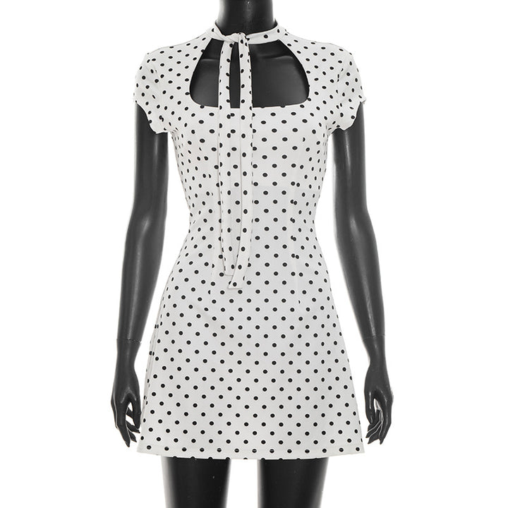 Damen Minikleid mit modischem Schlüssel-Ausschnitt und festem Oberteil Drune