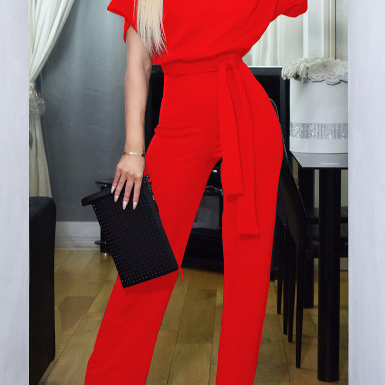 Damen lässiger Zweiteiler mit elegantem Taillengürtel Drune