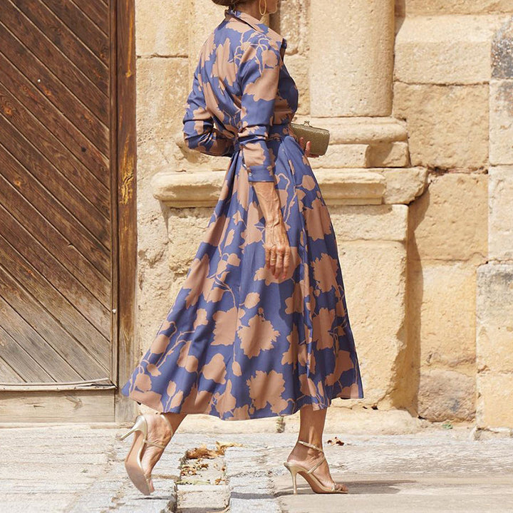 Damen Hemdblusenkleid mit floralem Muster und modernem Schnitt Drune