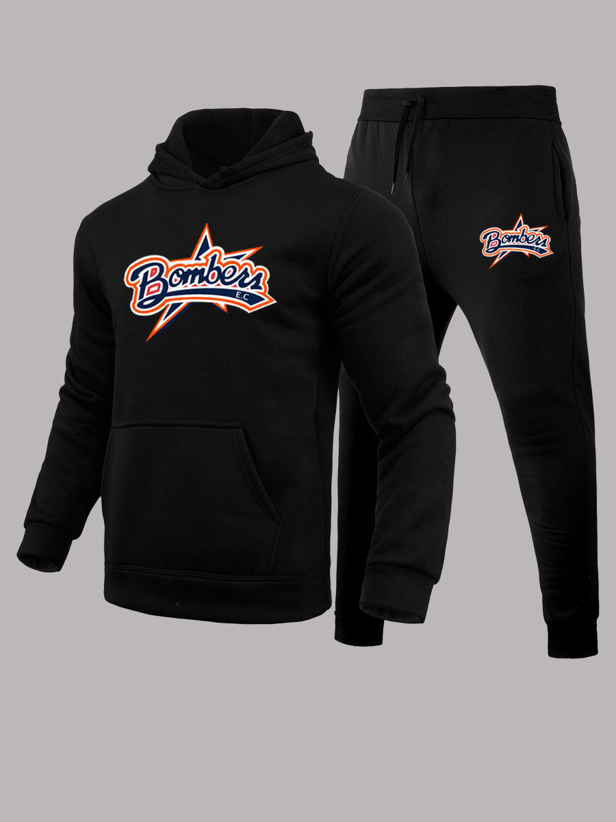 Herren Kapuzenpullover und Jogginghose Set mit sportlichem Logo-Design Drune