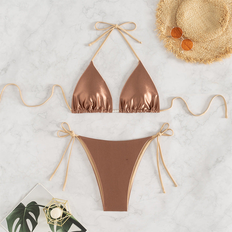 Damen Triangel-Bikini mit eleganten Schnüroptik Drune