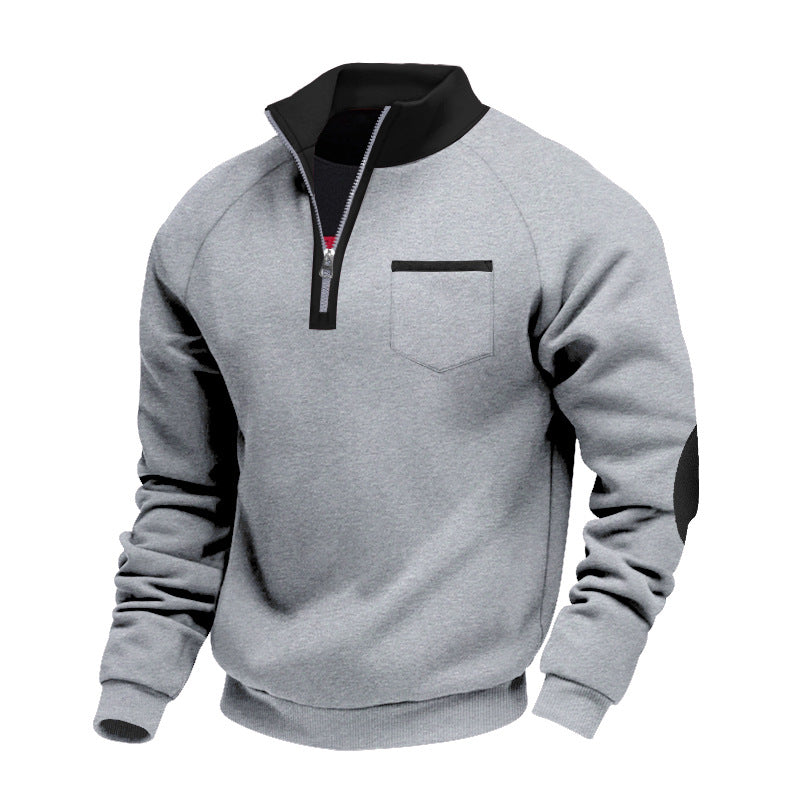Herren modischer Kapuzenpullover mit Reißverschluss und praktischer Brusttasche Drune