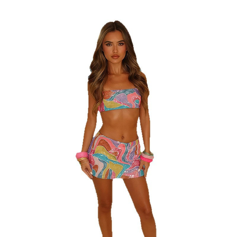 Damen Glitzerndes Bikiniset mit verschiedenen Tragemöglichkeiten und eleganten Akzenten Drune
