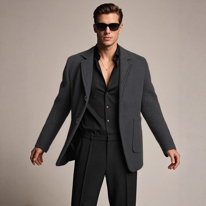 Herren eleganter und strukturierter Freizeitblazer Drune