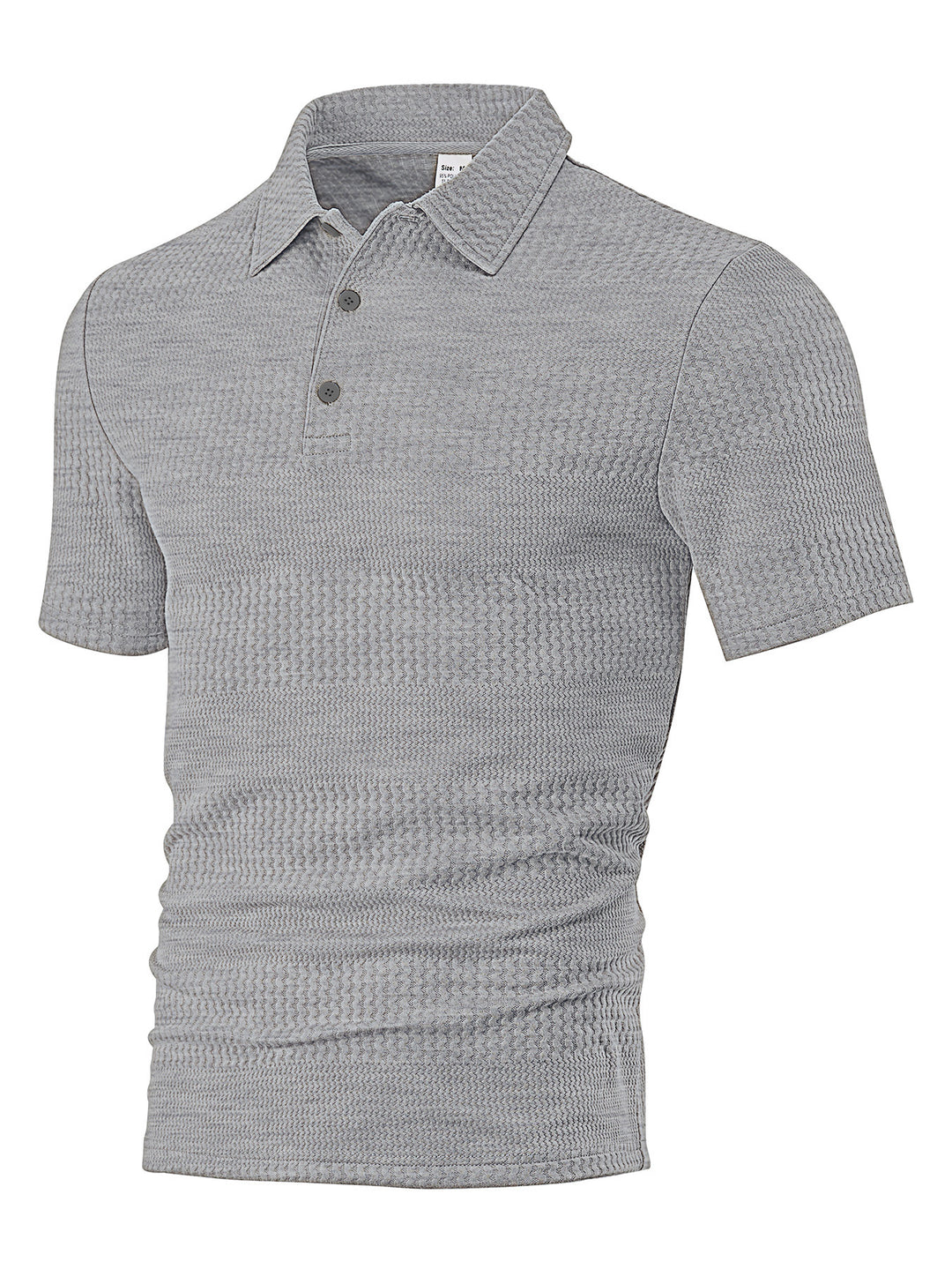 Herren nan körperbetontes Kurzarm-Polo aus elastischem Jacquardstrick mit Hemdkragen Drune