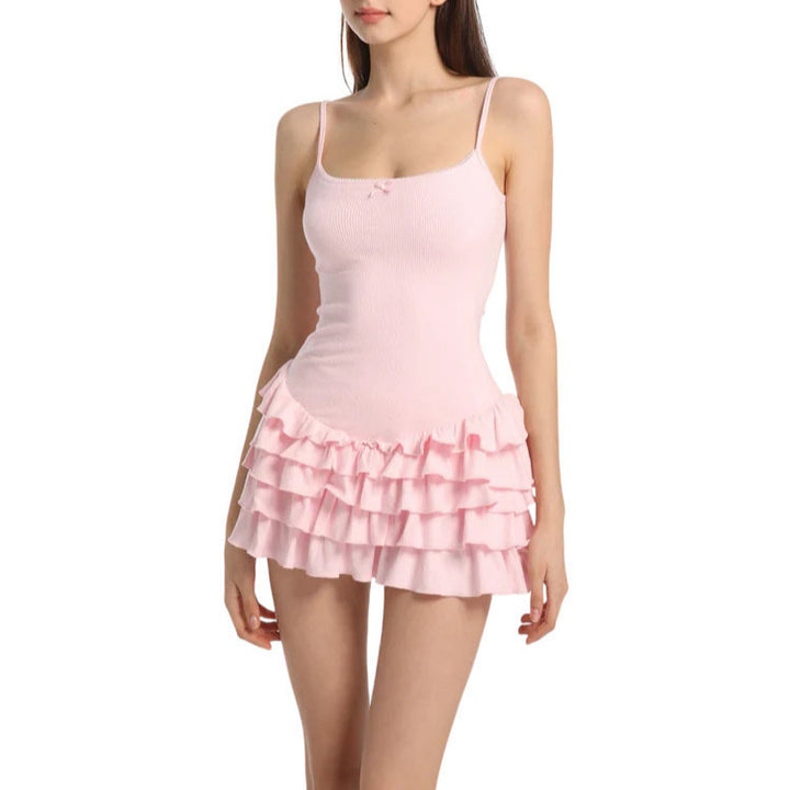 Damen Figurbetontes Rüschens Kleid Drune