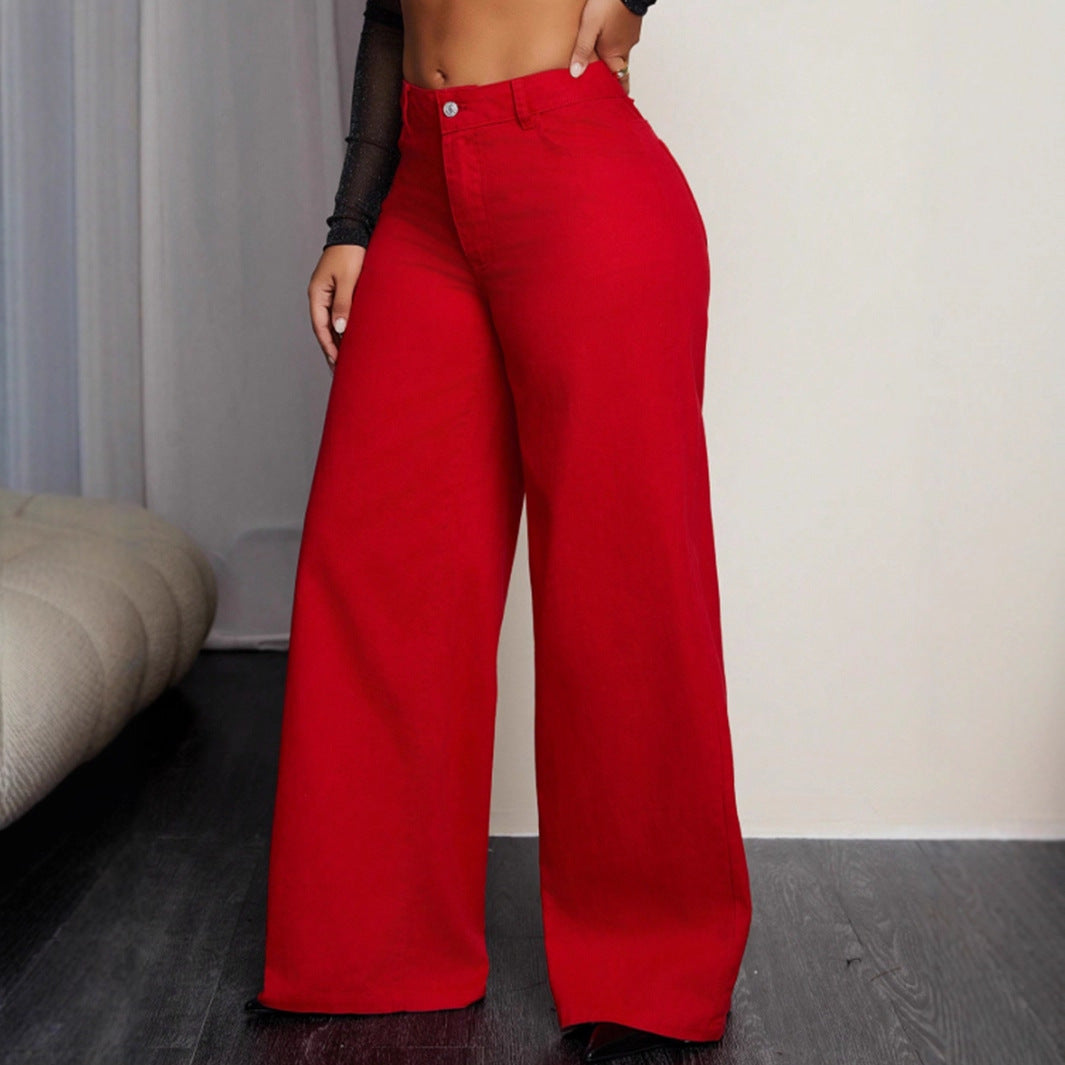 Damen weite Hochbund-Hose im eleganten Schnitt Drune