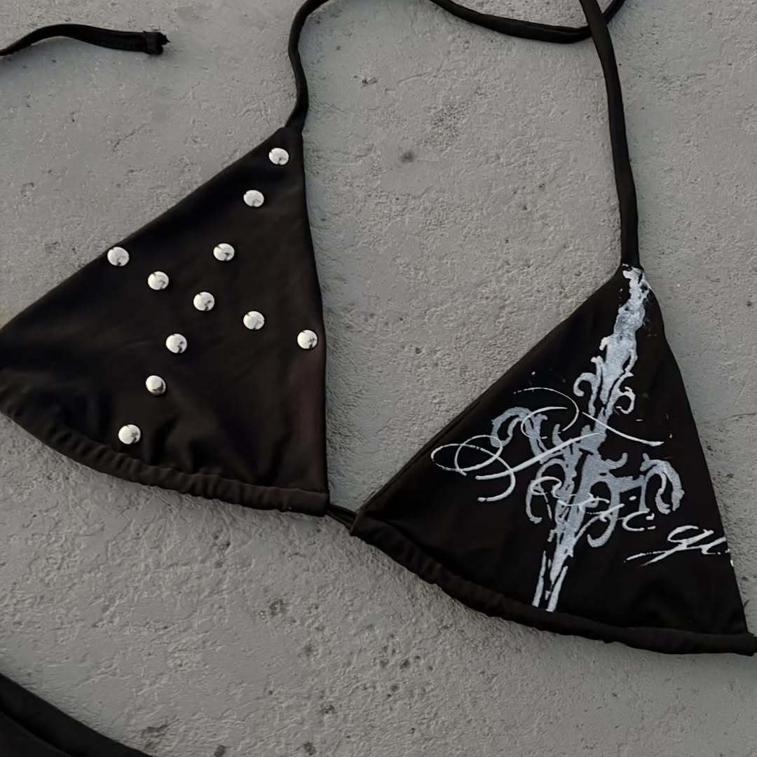 Damen Triangel-Bikini mit auffälligen Details Drune