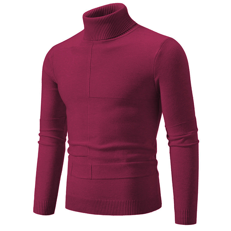 Herren eleganter Rollkragenpullover mit modernem Zopfmuster Drune