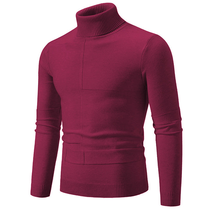 Herren eleganter Rollkragenpullover mit modernem Zopfmuster Drune