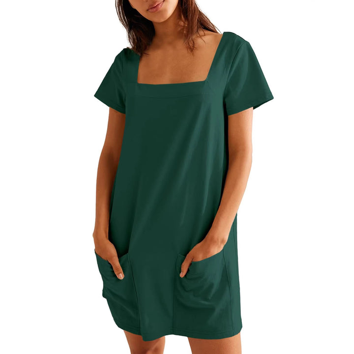 Damen Bequemes Freizeitkleid mit Taschen Drune