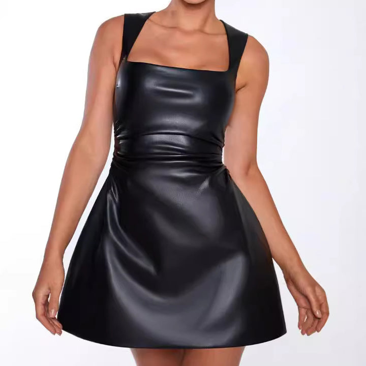 Damen Auffälliges Minikleid mit quadratischem Ausschnitt und figurbetontem Schnitt Drune