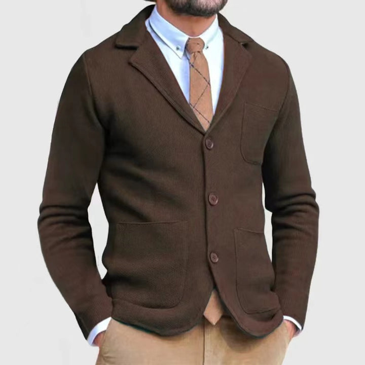 Herren Strickblazer mit großen Taschen und modernem Schnitt Drune