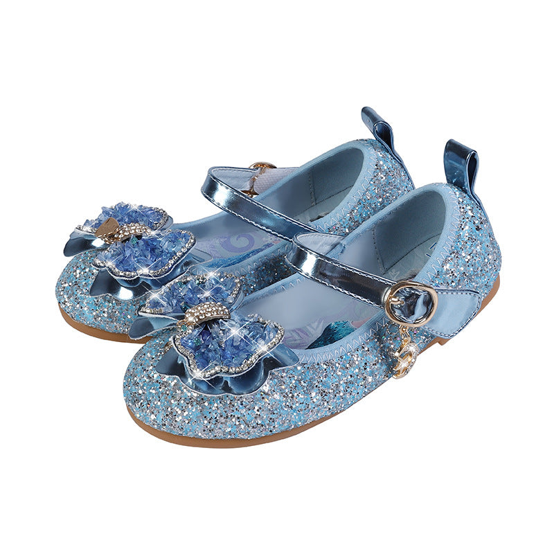 Mädchen Glitzernde Ballerinas mit dekorativer Blumenapplikation Drune