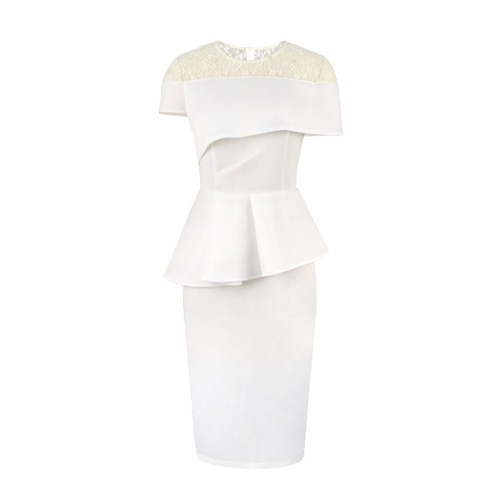 Damen Elegantes Peplum-Kleid mit Spitze Drune