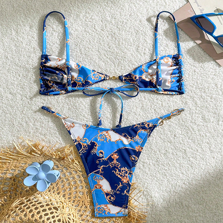 Damen Triangel-Bikini mit eleganten Schmuckdetails Drune