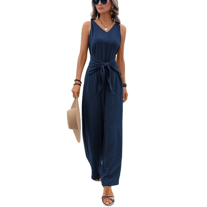Damen Jumpsuit mit Gürteldetail und V-Ausschnitt Drune