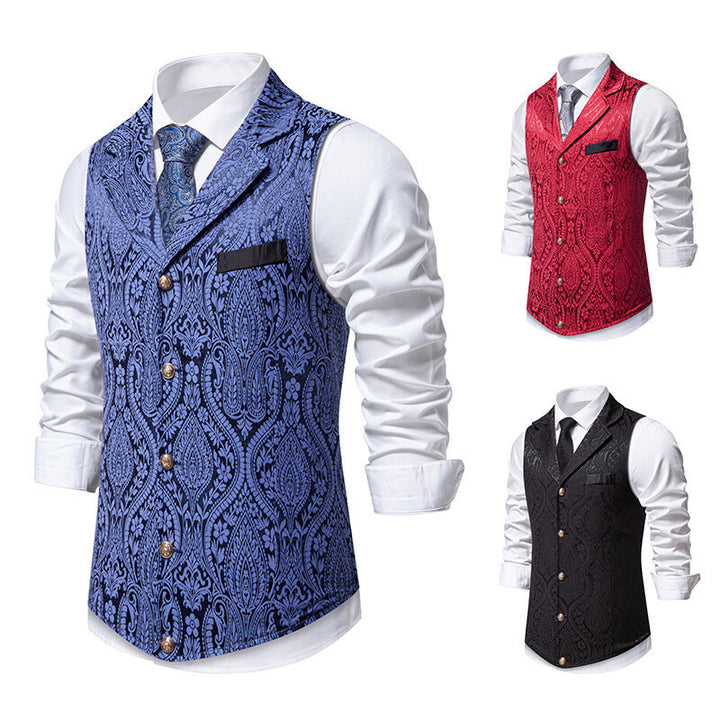 Herren elegante Weste mit aufwendigem Muster und hochwertigem Stoff Drune