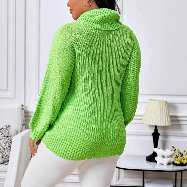 Damen Grobstrickpullover mit weitem Rollkragen und voluminösen Ärmeln Drune