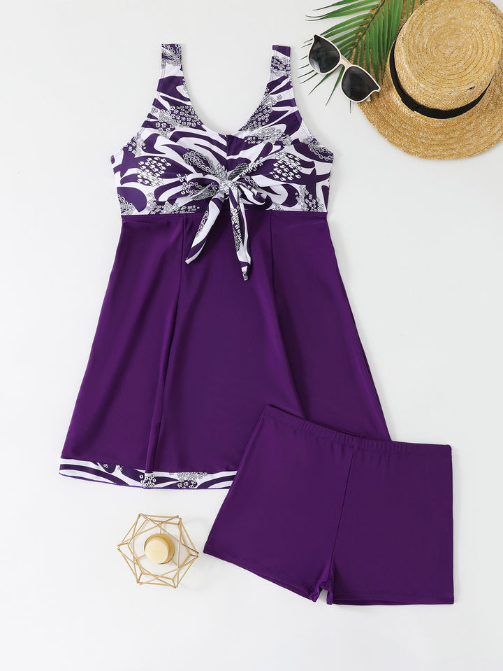 Damen Sportlicher Tankini mit floralen Akzenten Drune